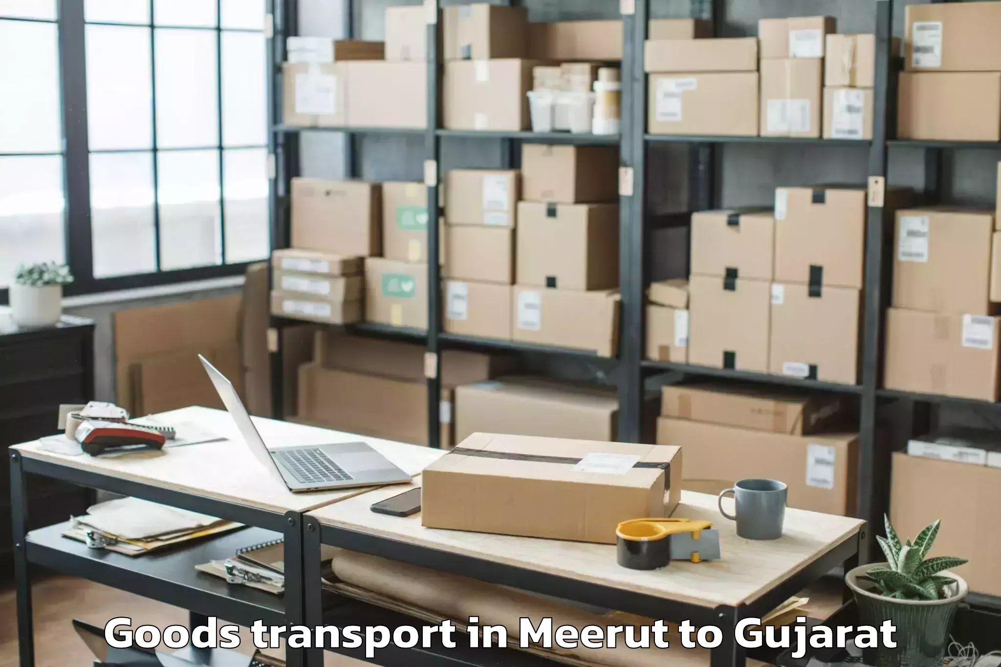 Top Meerut to Vadali Goods Transport Available